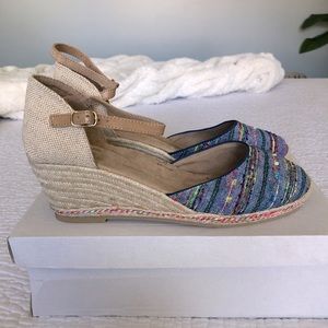 Multicolor espadrille comfort wedge